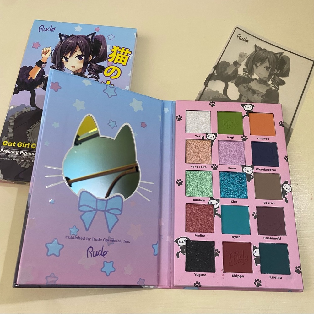 NWT Rude Cosmetics Manga Cat Girl Chronicles Eyeshadow Palette